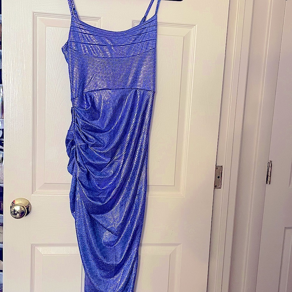 Jlux Label purple Rubi Cowl neck Cocktail Dress